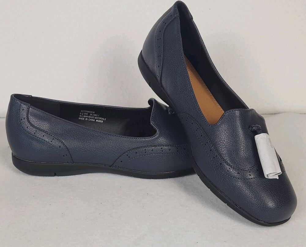 Comfortview Women's 'The Aster' Slip-on Flats/loafers Navy Sz 9.5WW